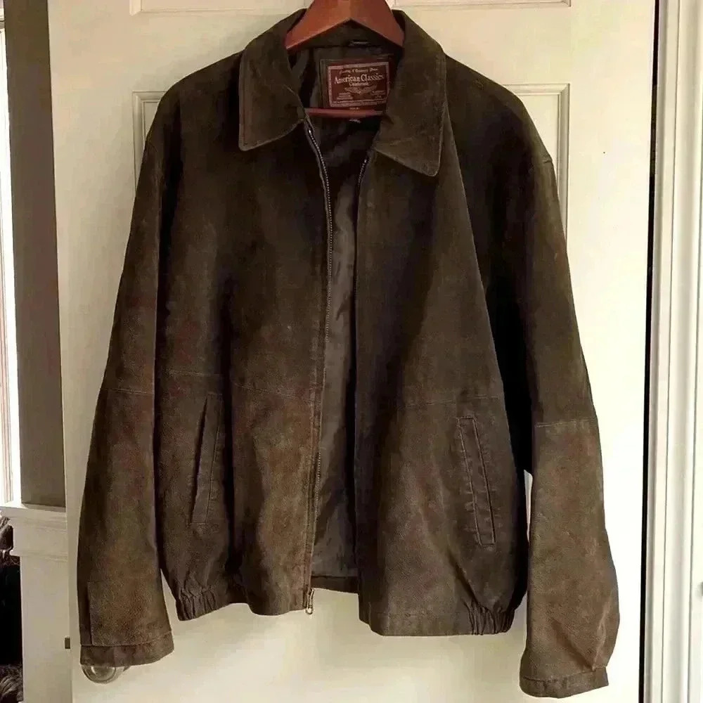 Oversized Suede genuine leather jacket XL American Classics Colebrook - Picture 2 of 6